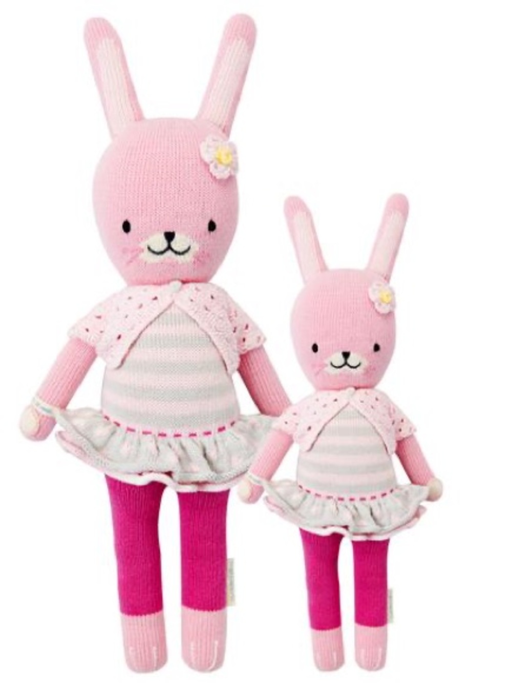 Cuddle + Kind - Pink Knit Bunny Doll ‘Chloe’ — Regular size 20”